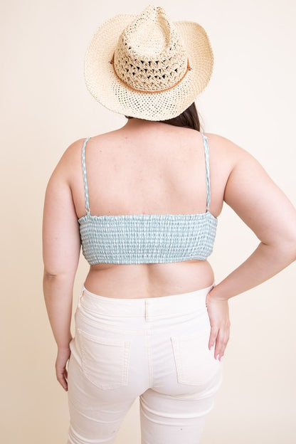 Plus Size Gingham Smocked Bralette