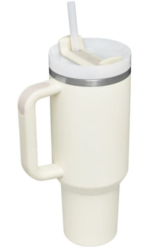 Stainless Steel Tumbler with Upgraded Handle and Straw