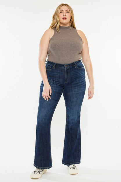 Kancan Full Size Mid Rise Flare Jeans