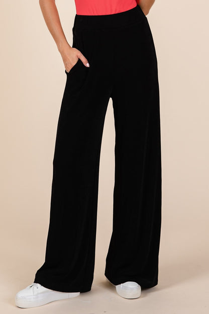 Mittoshop Elastic Waist Pants with Side Pockets